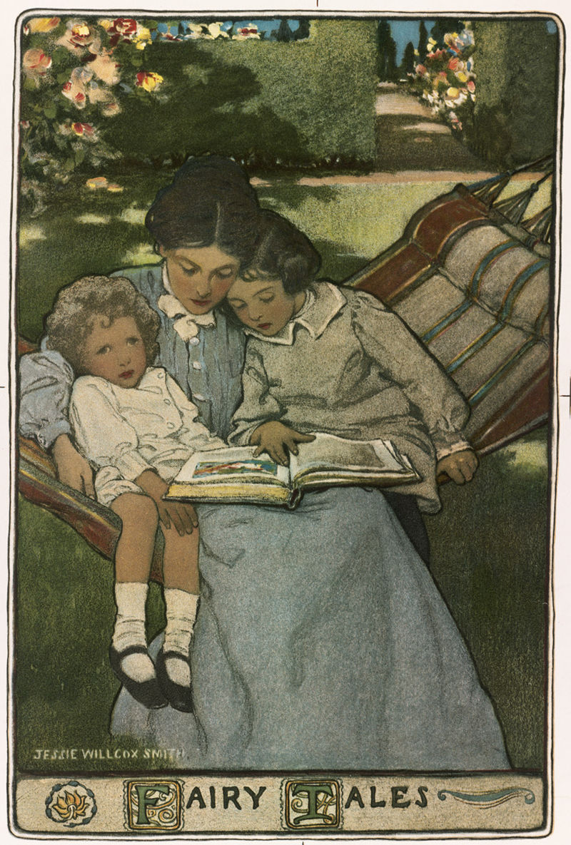 Mother and Children reading